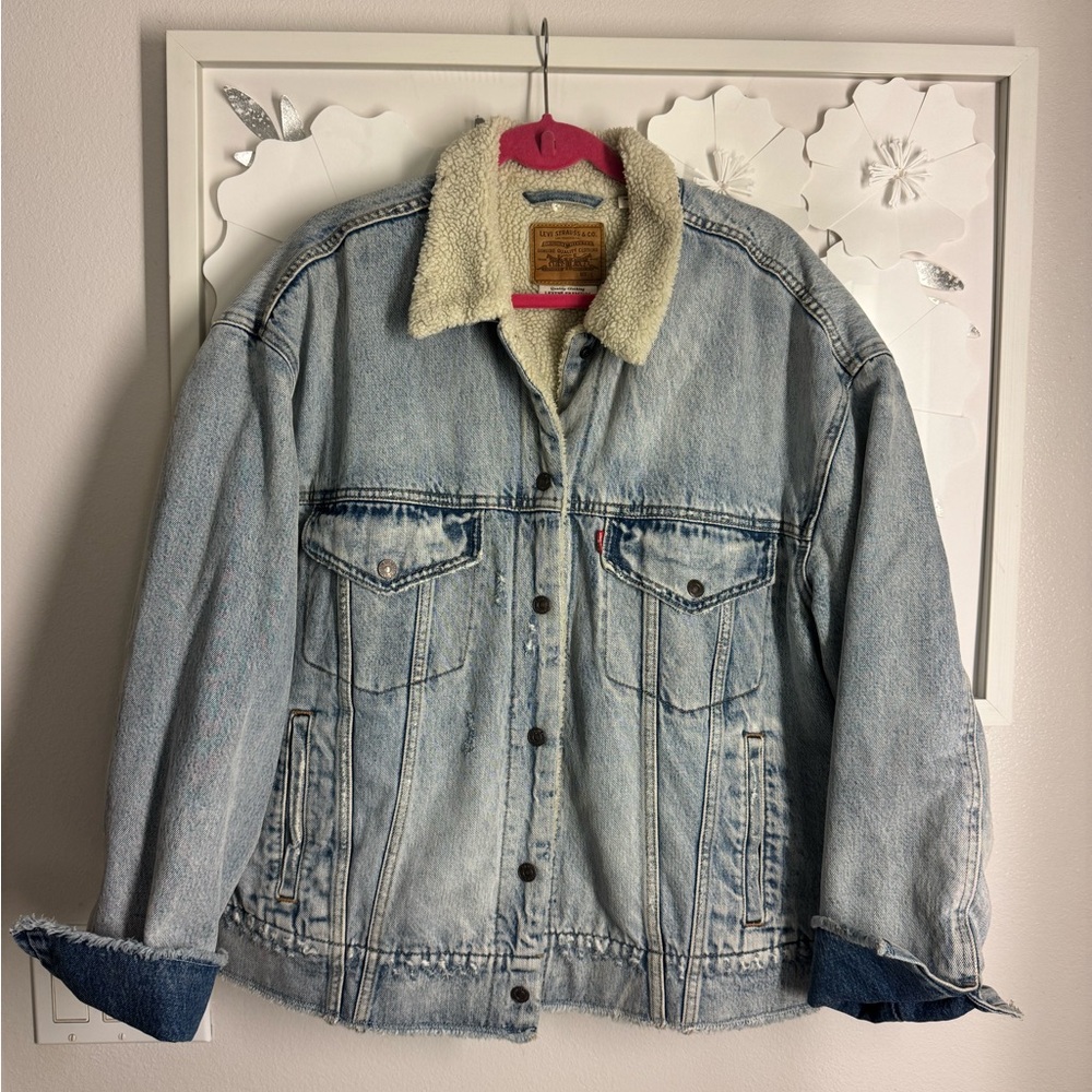 Levi's Light Blue Denim Jacket with Sherpa Collar